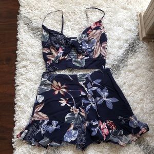2 piece crop top & matching shorts